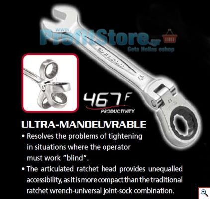 Επαγγελματικά Κλειδιά Γερμανοπολύγωνα Χρωμίου Βαναδίου με Καστάνια & Σπαστή Κεφαλή 8-19mm