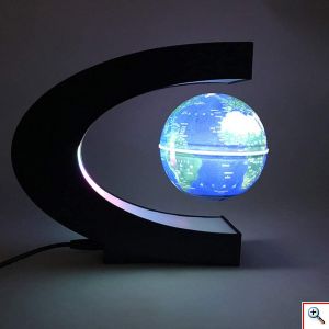 Μαγνητική Αιωρούμενη Υδρόγειος Σφαίρα 14cm Αυτόματα Φωτιζόμενη & με LED Φωτιζόμενη Βάση - Αντιβαρυτικής Τεχνολογίας