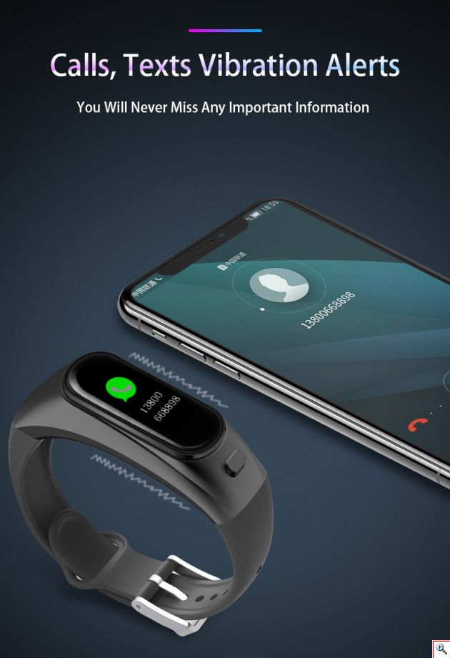 Ακουστικά Bluetooth Ασύρματα - Smart Watch & Fitness Bracelet με Tracker & Μετρητή Αρτηριακής Πίεσης