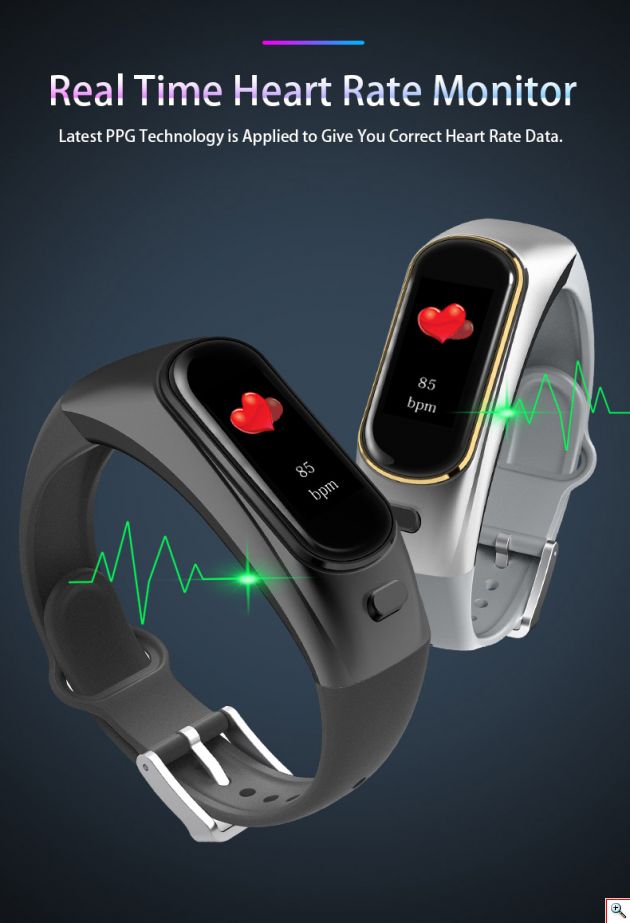 Ακουστικά Bluetooth Ασύρματα - Smart Watch & Fitness Bracelet με Tracker & Μετρητή Αρτηριακής Πίεσης