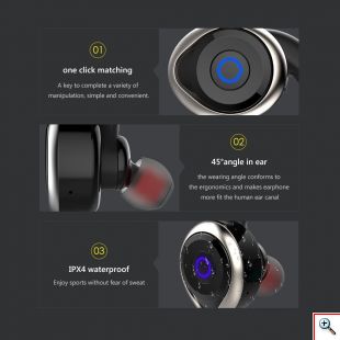 Αδιάβροχα Ασύρματα Ακουστικά Bluetooth Αφής TWS V4.2 - AWEI Wireless Headset Handsfree Ασημί