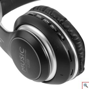 Ασύρματα & Ενσύρματα On-ear Bluetooth LED Ακουστικά - Super Bass Foldable Wireless Headphones Μαύρο