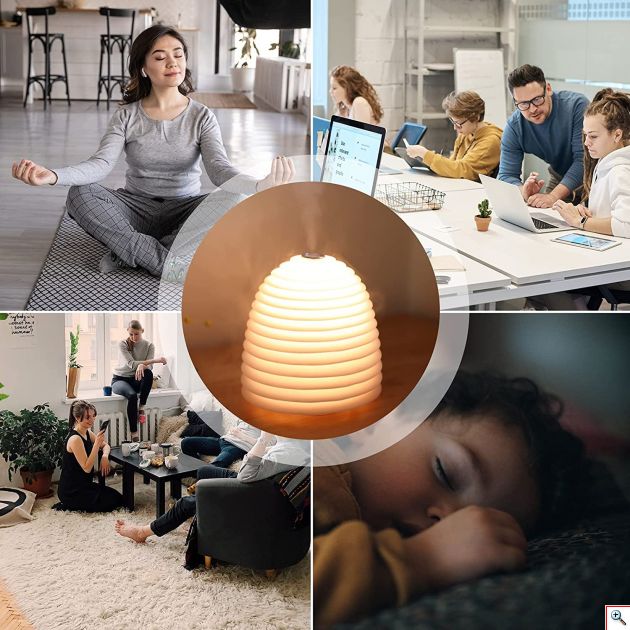 Υγραντήρας Υπερήχων & Φωτιστικό Νυχτός LED Αφής - Αρωματοθεραπείας - Smart USB Night Light Humidifier