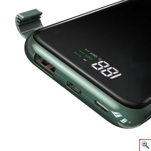 Φορητός Φορτιστής USB & Ασύρματη Φόρτιση Qi με LED Ένδειξη & Επεκτεινόμενη Βάση - Power Bank Remax 10000 mAh Μαύρο