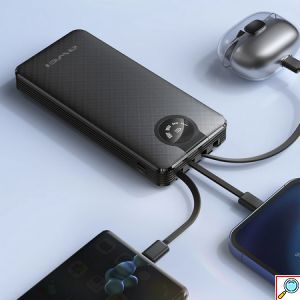 Φορητός Φορτιστής 4 σε 1 Power Bank 20000mAh με Θύρα USB-A και Θύρα USB-C Awei Μαύρο