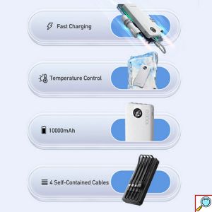 Φορητός Φορτιστής 4 σε 1 Power Bank 20000mAh με Θύρα USB-A και Θύρα USB-C Awei Μαύρο