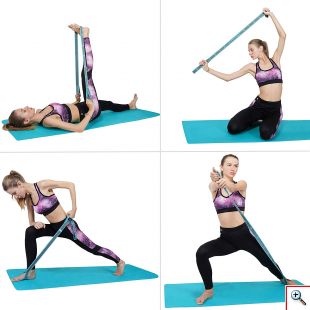 Ιμάντας - Λάστιχο Διατάσεων 8 Επιπέδων - Yoga & Pilates Stretch Band Ροζ