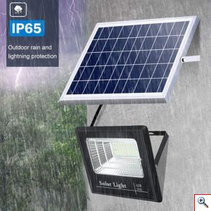 CcLamp® LED Αδιάβροχος Ηλιακός Προβολέας 300W IP67 με Φωτοβολταϊκό Πάνελ, Τηλεχειρισμό και Χρονοδιακόπτη - LED Solar Light Panel