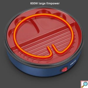 Ηλεκτρική Ψησταριά με Αντικολλητικές Πλάκες 600W Sokany Μπλε