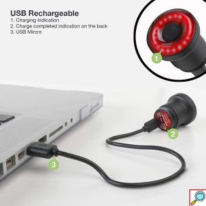 ENFITNIX LED Έξυπνο Επαναφορτιζόμενο Αδιάβροχο Οπίσθιο Φως Ποδηλάτου με Αισθητήρα Φρεναρίσματος & Αυτόματη Λειτουργία
