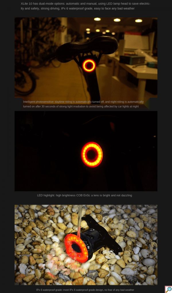 ENFITNIX LED Έξυπνο Επαναφορτιζόμενο Αδιάβροχο Οπίσθιο Φως Ποδηλάτου με Αισθητήρα Φρεναρίσματος & Αυτόματη Λειτουργία