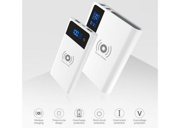 Φορτιστής Τροφοδοτικό Usb QC3.0 Με Powerbank & Ασύρματη Φόρτιση 5000mAh