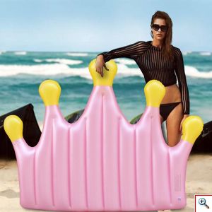 Φουσκωτό Στρώμα Θαλάσσης σε Σχήμα Κορώνας - Summer Pool Float Inflatable Pink Crown