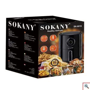 Sokany® Φριτέζα Αέρος 1350W με Αποσπώμενο Κάδο 4lt Μαύρη