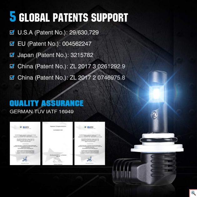 Λάμπες NovSight - Φώτα Αυτοκινήτου H7 60W 8000LM 6500K - Car LED Headlight