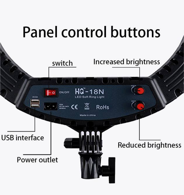 Μεγάλο Φωτογραφικό Δαχτυλίδι Τριών Βάσεων Κινητού & Κάμερας με Φορτιστή USB & Χειριστήριο - Φωτιστικό Ring Light LED 52cm 3200K - 6000K, Τρίποδο