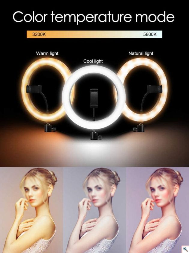RGB Φωτογραφικό Φωτιστικό Δαχτυλίδι LED 26cm Πολύχρωμο USB με Τρίποδο & Βάση Στήριξης Κινητού - Ring Light Lamp