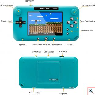 Gameboy Κονσόλα - Παιχνιδομηχανή με 208 Ρετρό Παιχνίδια – Family Pocket Digital Pad Λευκό
