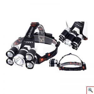 Πενταπλός Φακός LED Κεφαλής - Ποδηλάτου Υψηλής Φωτεινότητας