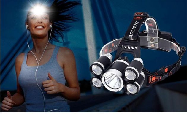 Πενταπλός Φακός LED Κεφαλής - Ποδηλάτου Υψηλής Φωτεινότητας