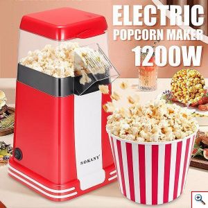 Sokany® Μηχανή Ποπ-Κορν Ζεστού Αέρα 1200W