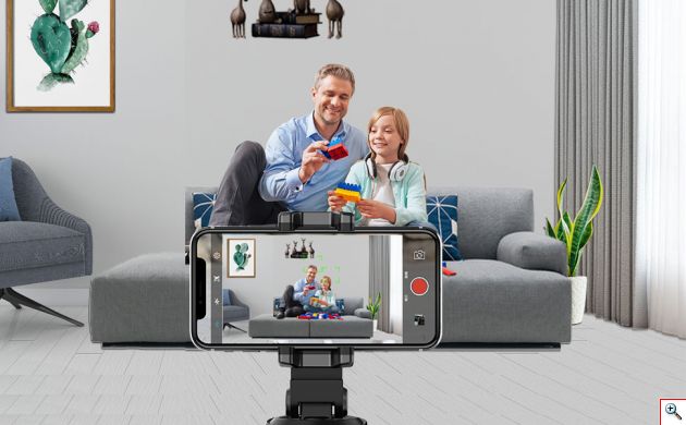 Βάση Κινητού με 360ᵒ Ακολούθηση Προσώπου & Αντικειμένων Selfie Stick - Object & Face Tracking Holder