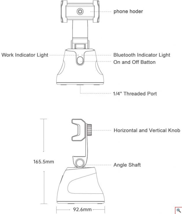 Βάση Κινητού με 360ᵒ Ακολούθηση Προσώπου & Αντικειμένων Selfie Stick - Object & Face Tracking Holder