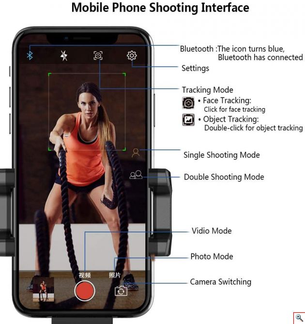 Βάση Κινητού με 360ᵒ Ακολούθηση Προσώπου & Αντικειμένων Selfie Stick - Object & Face Tracking Holder