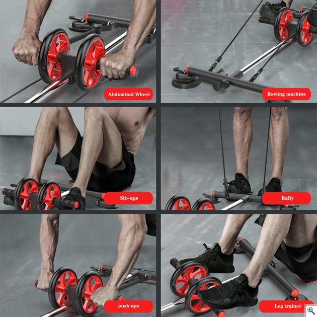 Όργανο Γυμναστικής Αντίστασης με Λάστιχα για Κοιλιακούς - Κωπηλατική - Ενδυνάμωση & Αύξηση Αντοχής - Multi-Function Strength Training Equipment