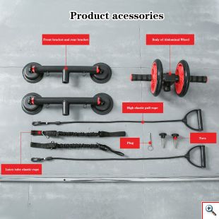 Όργανο Γυμναστικής Αντίστασης με Λάστιχα για Κοιλιακούς - Κωπηλατική - Ενδυνάμωση & Αύξηση Αντοχής - Multi-Function Strength Training Equipment