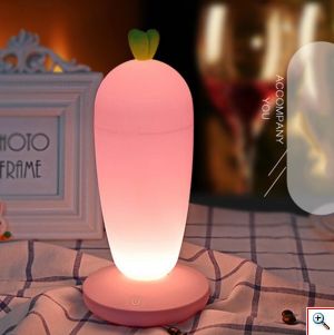 LED Επαναφορτιζόμενο Παιδικό Φωτάκι σε Σχήμα Καρότο με Θερμό Φωτισμόι & 3 Επίπεδα Έντασης σε Διάφορα Χρώματα