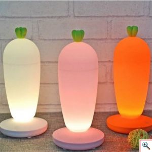 LED Επαναφορτιζόμενο Παιδικό Φωτάκι σε Σχήμα Καρότο με Θερμό Φωτισμόι & 3 Επίπεδα Έντασης σε Διάφορα Χρώματα