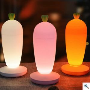 LED Επαναφορτιζόμενο Παιδικό Φωτάκι σε Σχήμα Καρότο με Θερμό Φωτισμόι & 3 Επίπεδα Έντασης σε Διάφορα Χρώματα