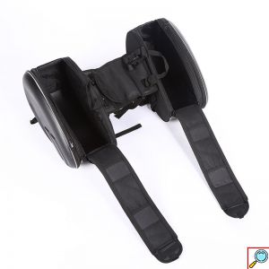 Σετ 2 Universal Carbon Επεκτεινόμενα Σαμάρια - Πλαϊνές Βαλίτσες Ανακλαστικές Μηχανής / Μοτοσυκλέτας 36 - 58L με Αδιάβροχο Κάλυμμα Μαύρο