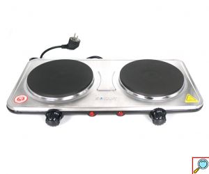 Επιτραπέζια Διπλή Εστία Εμαγιέ - Ηλεκτρικό Μάτι 2 Θέσεων Sokany Γκρι