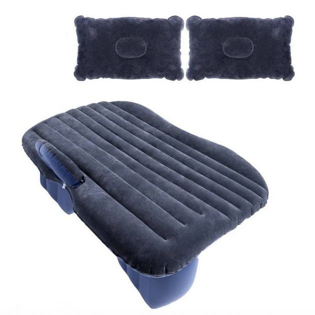 Φουσκωτό Στρώμα Αυτοκινήτου με Τρόμπα 12V & Κιτ Επισκευής για το Πίσω Κάθισμα - Κρεβάτι Οχήματος Ταξιδιού Navy Blue 