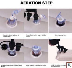 Φουσκωτό Στρώμα Αυτοκινήτου με Τρόμπα 12V & Κιτ Επισκευής για το Πίσω Κάθισμα - Κρεβάτι Οχήματος Ταξιδιού Μπεζ