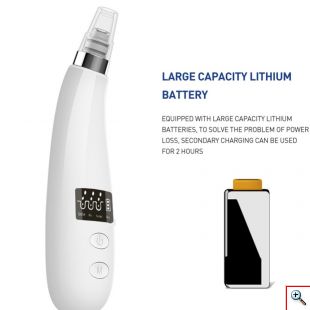 Επαναφορτιζόμενη Συσκευή Vacuum Καθαρισμού Προσώπου για τους Πόρους και τα Μαύρα Στίγματα- Microsrystalline Blackhead