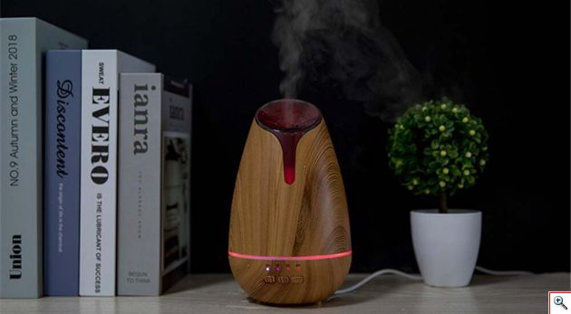 Υγραντήρας Υπερήχων & Συσκευή Αρωματοθεραπείας με Χρονοδιακόπτη & RGB LED Φωτισμό 120ml - Aroma Diffuser Χρώμα Φυσικό Ξύλου 