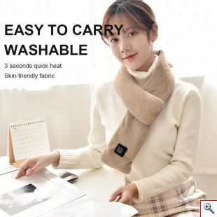 Θερμαινόμενο Επαναφορτιζόμενο USB Κασκόλ με Powerbank Unisex - Smart Heating Scarf