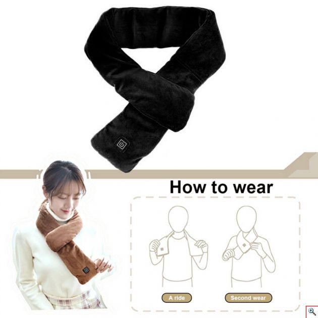 Θερμαινόμενο Επαναφορτιζόμενο USB Κασκόλ με Powerbank Unisex - Smart Heating Scarf