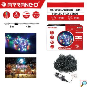 Χριστουγεννιάτικα Αδιάβροχα Λαμπάκια 45m 600 LED RGB Πολύχρωμου Φωτισμού με 8 Προγράμματα Arrango