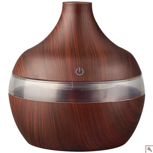 Μίνι Υγραντήρας Υπερήχων & Αρωματοθεραπείας με LED Φωτισμό Αφής - USB Mini Atomization Humidifier Σκούρο Καφέ