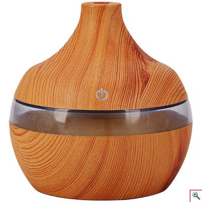Μίνι Υγραντήρας Υπερήχων & Αρωματοθεραπείας με LED Φωτισμό Αφής - USB Mini Atomization Humidifier Ανοιχτό Καφέ