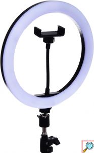 Ring Light 2700-5500K με Βάση για Κινητό, 3 Λειτουργίες Φωτισμού και Ρύθμιση Έντασης 26cm