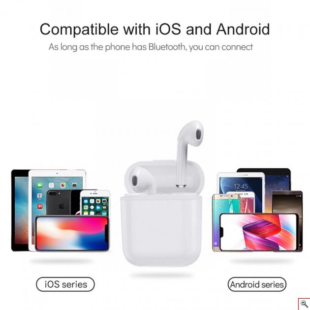 Ασύρματα Ακουστικά Bluetooth 5.0 που Παίζουν Ταυτόχρονα με Μικρόφωνο - airpods iphone Handsfree Earphones χωρίς Καλώδιο