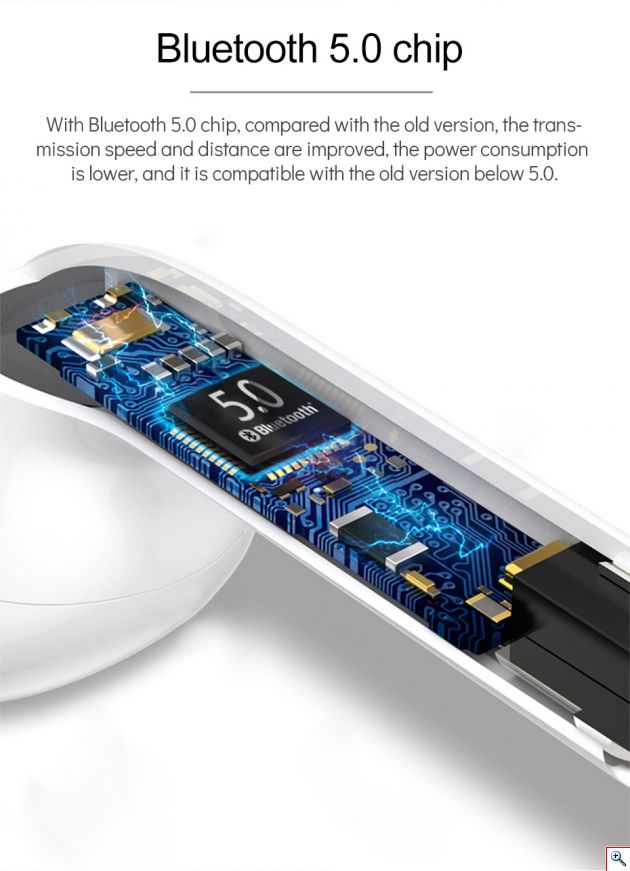 Ασύρματα Ακουστικά Bluetooth 5.0 που Παίζουν Ταυτόχρονα με Μικρόφωνο - airpods iphone Handsfree Earphones χωρίς Καλώδιο