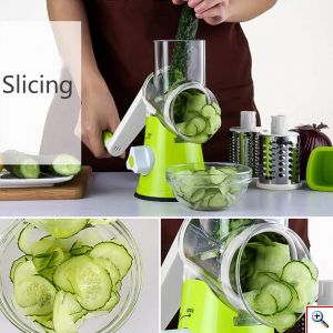 Έξυπνος Χειροκίνητος Πολυκόφτης Φρούτων και Λαχανικών με 3 Κεφαλές - 26x12.7x24cm Andowl Q-C44