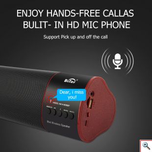 Ασύρματο Φορητό Επαναφορτιζόμενο Ηχείο Bluetooth, FM/USB/TF/AUX - Wireless Bluetooth Speaker Μαύρο