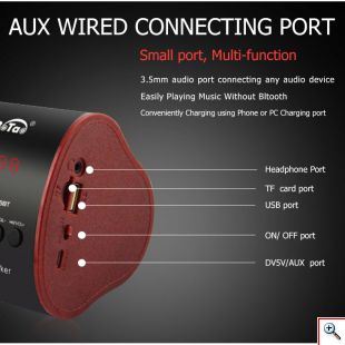 Ασύρματο Φορητό Επαναφορτιζόμενο Ηχείο Bluetooth, FM/USB/TF/AUX - Wireless Bluetooth Speaker Μαύρο
